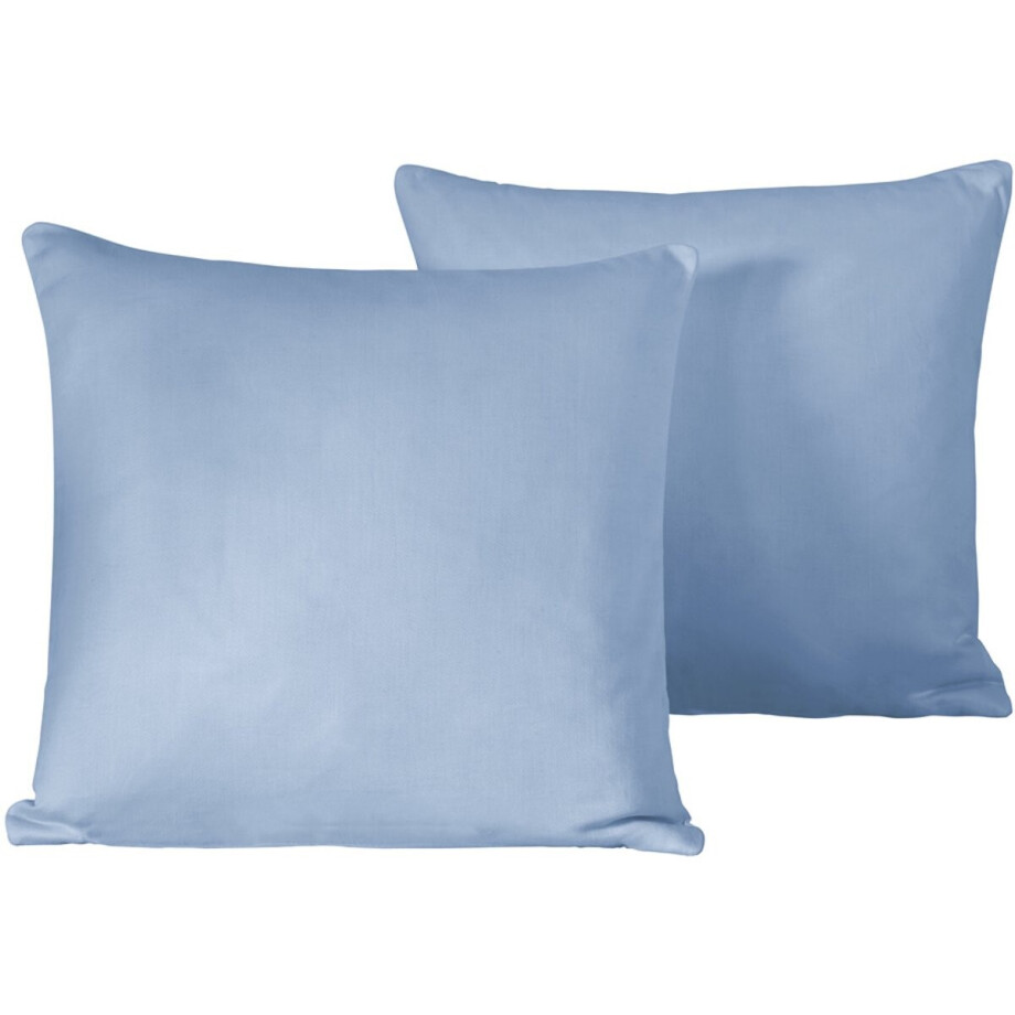 De Witte Lietaer Set Kussenslopen Olivia Serenity- 2 stuks - 40 x 40 cm - Blauw - Katoen Satijn afbeelding 1
