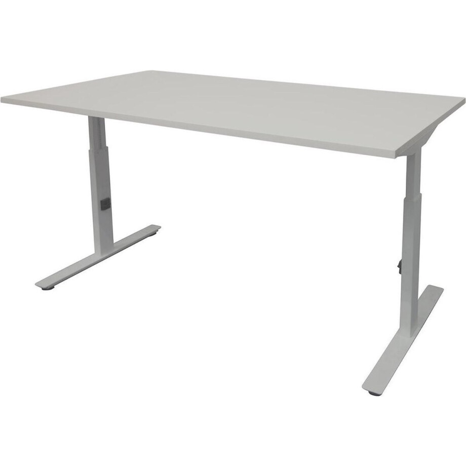 Verstelbaar Bureau - Linesto 200x80 grijs - alu frame Verstelbaar Bureau - Linesto 200x80 grijs - alu frame afbeelding 1