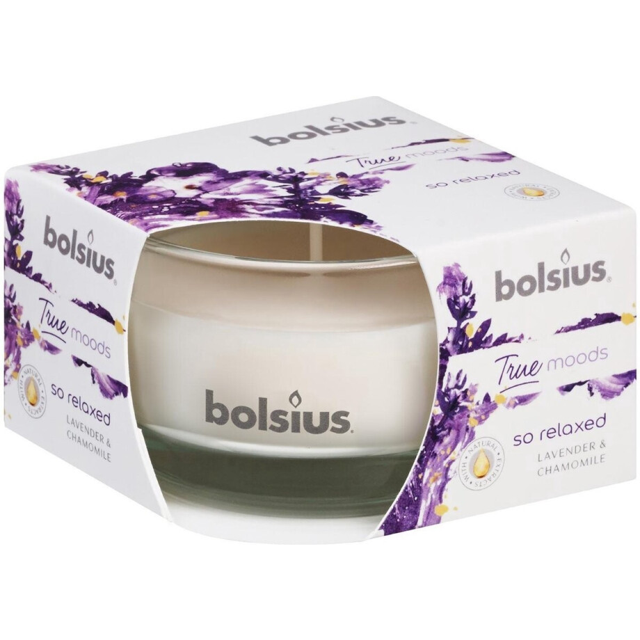 Bolsius geurglas Lavendel & Kamile 6 stuks geurkaarsen 50/80 (13 uur) True Scents Bolsius geurglas Lavendel & Kamile 6 stuks geurkaarsen 50/80 (13 uur) True Scents afbeelding 1