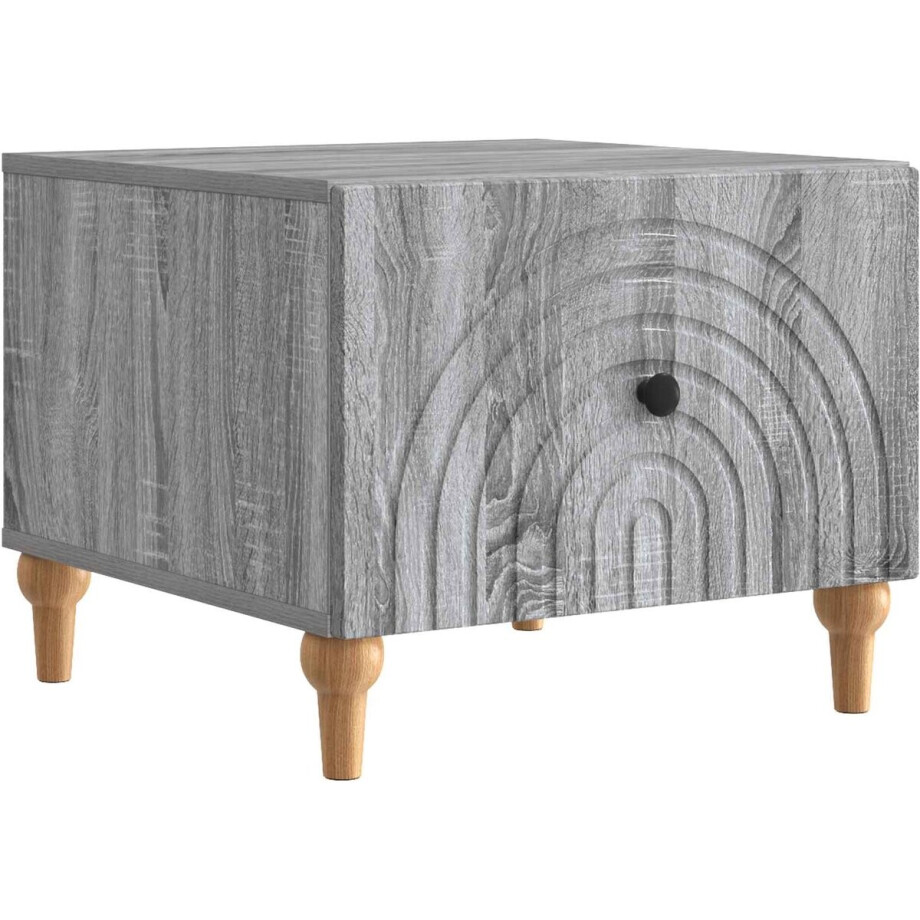 vidaXL - Salontafel - met - lade - Grijs - sonoma - 49 - x - 50 - x - 40 - cm - Bewerkt - hout afbeelding 1