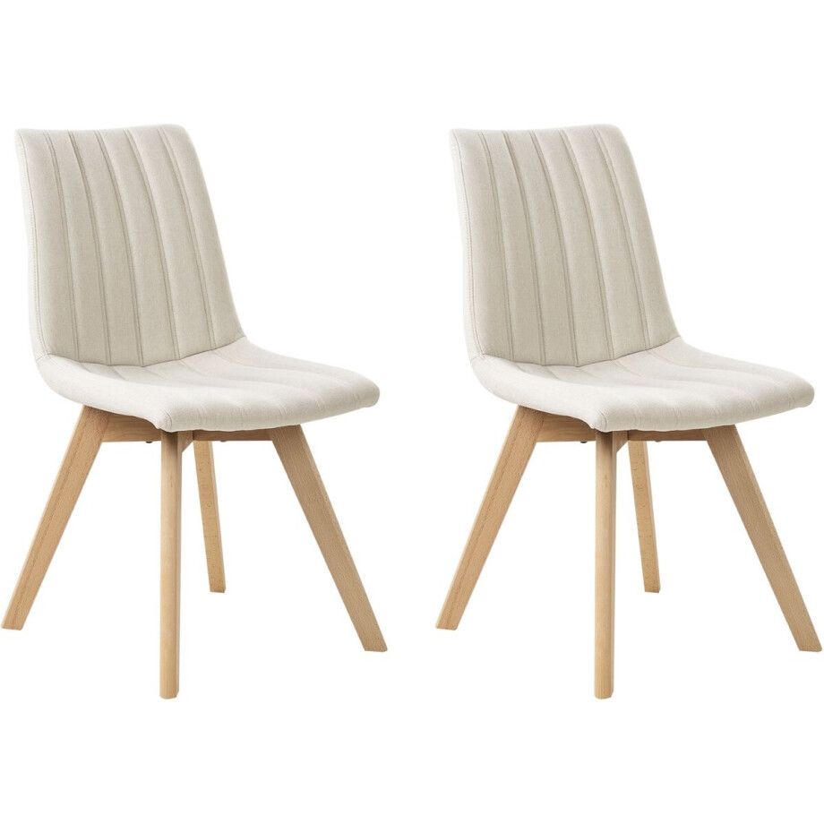 BELIANI CALGARY - Eetkamerstoel - Gebroken wit - Polyester afbeelding 1