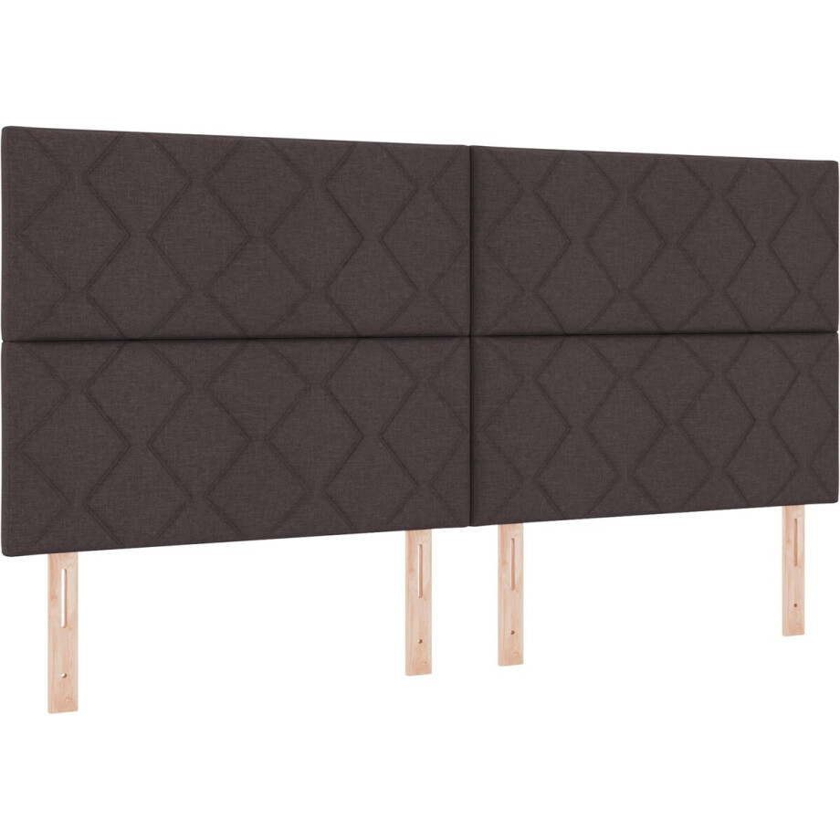 vidaXL - Hoofdbord - Donkerbruin - 200 - cm - Stof vidaXL - Hoofdbord - Donkerbruin - 200 - cm - Stof afbeelding 1