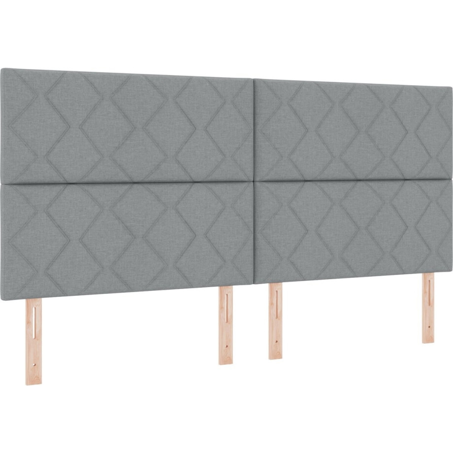 vidaXL - LED - Box - Spring - Bed - met - matras - Lichtgrijs - 200 - x - 200 - cm - Stof vidaXL - LED - Box - Spring - Bed - met - matras - Lichtgrijs - 200 - x - 200 - cm - Stof afbeelding 1