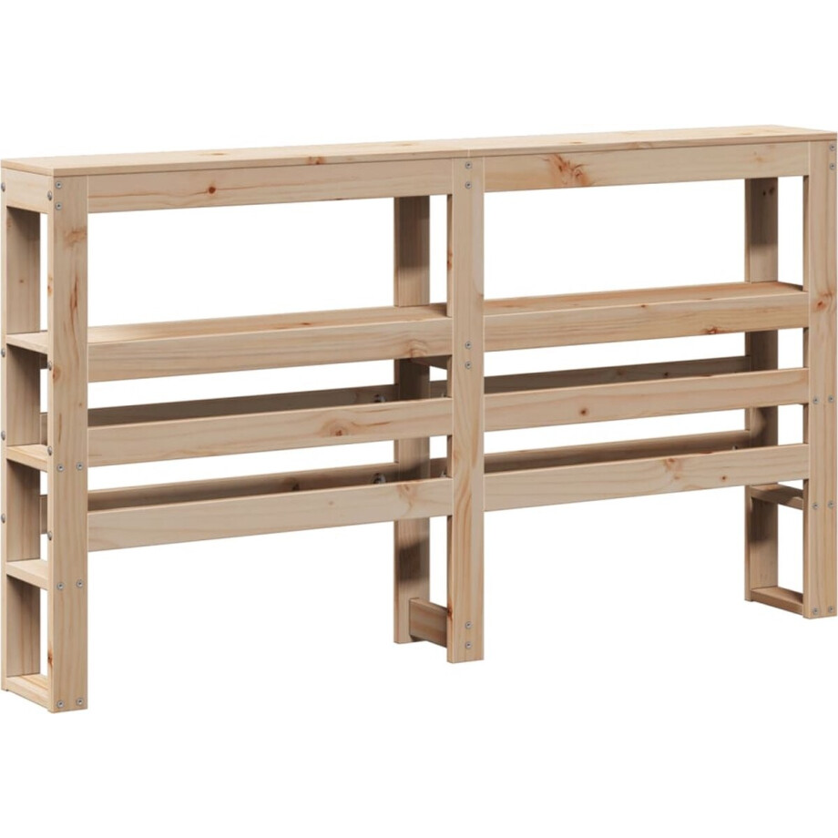 vidaXL - Hoofdbord - met - schappen - 120 - cm - massief - grenenhout vidaXL - Hoofdbord - met - schappen - 120 - cm - massief - grenenhout afbeelding 1