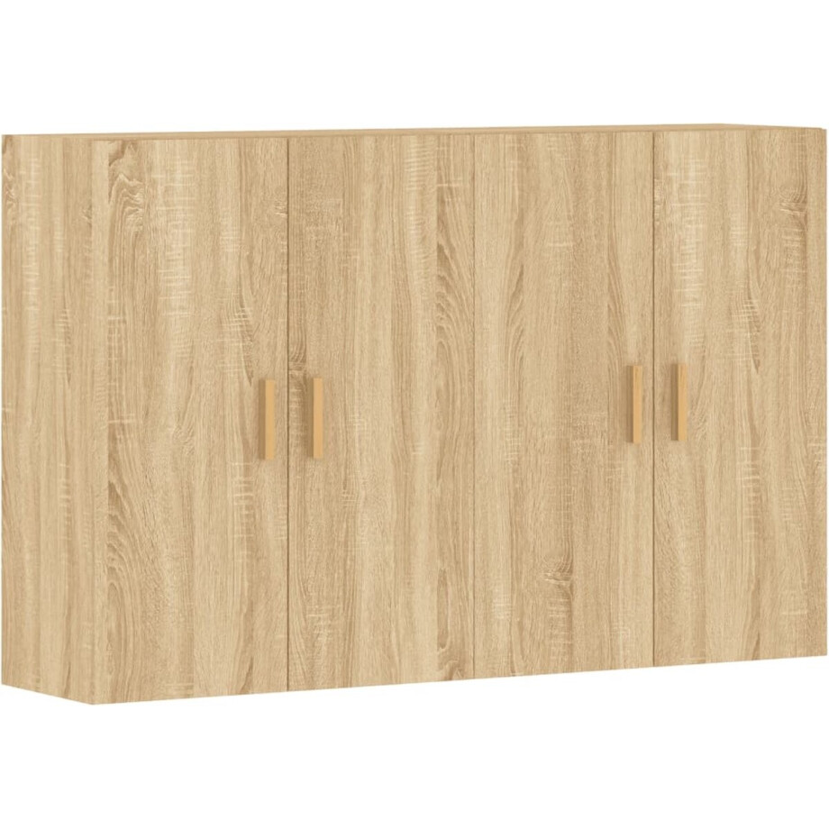 vidaXL - Hangkasten - 2 - st - bewerkt - hout - sonoma - eikenkleurig afbeelding 1