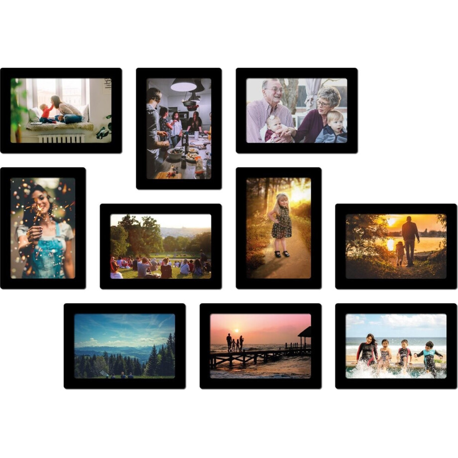 Magnetische fotolijst - foto 21x30 cm - zwart - 10 stuks - fotowand Magnetische fotolijst - foto 21x30 cm - zwart - 10 stuks - fotowand afbeelding 1