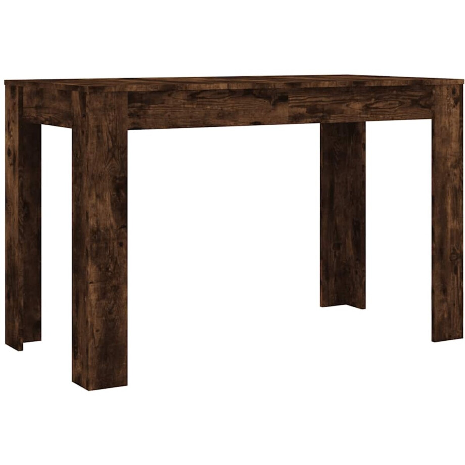 vidaXL - Eettafel - 120x60x76 - cm - bewerkt - hout - gerookt - eikenkleurig afbeelding 1