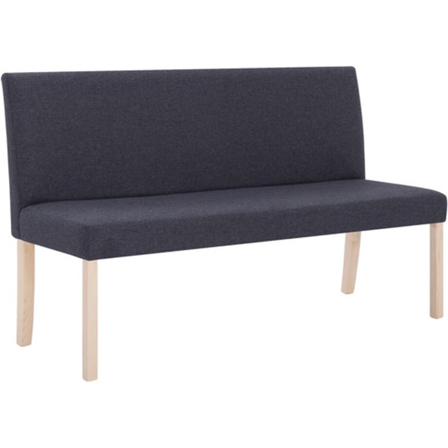 vidaXL - Bankje - 139,5 - cm - polyester - donkergrijs afbeelding 1