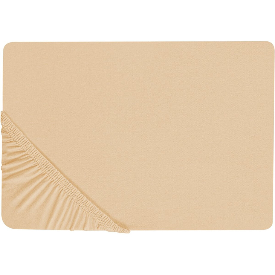 BELIANI JANBU - Laken - Zandbeige - 160 x 200 cm - Katoen BELIANI JANBU - Laken - Zandbeige - 160 x 200 cm - Katoen afbeelding 1