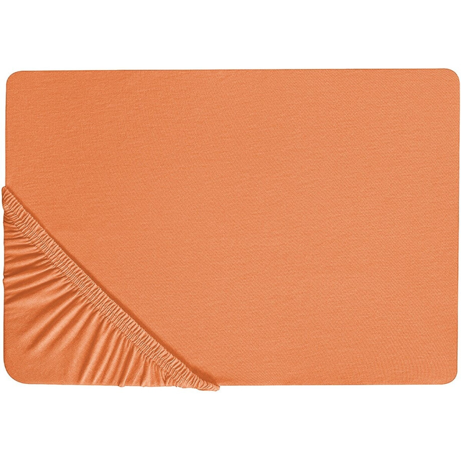JANBU - Laken - Oranje - 160 x 200 cm - Katoen JANBU - Laken - Oranje - 160 x 200 cm - Katoen afbeelding 1