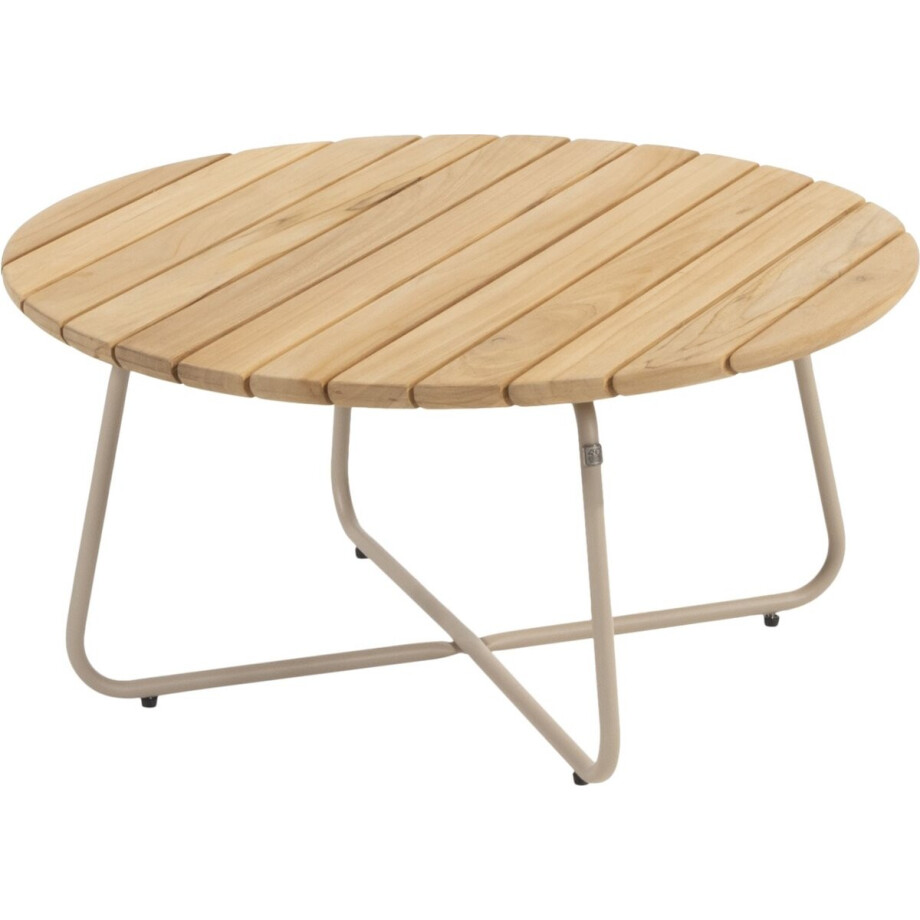 4 Seasons Verdi ronde salontafel teak 73 cm. - Latte afbeelding 1
