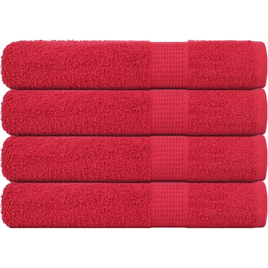 vidaXL - Handdoeken - FROGN - 4 - st - 100x200 - cm - 360 - g/m² - rood vidaXL - Handdoeken - FROGN - 4 - st - 100x200 - cm - 360 - g/m² - rood afbeelding 1