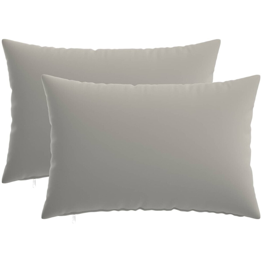 vidaXL - Kussensloop - 2 - st - HEERLEN - Grijs - 40 - x - 60 - cm - Polyester afbeelding 1