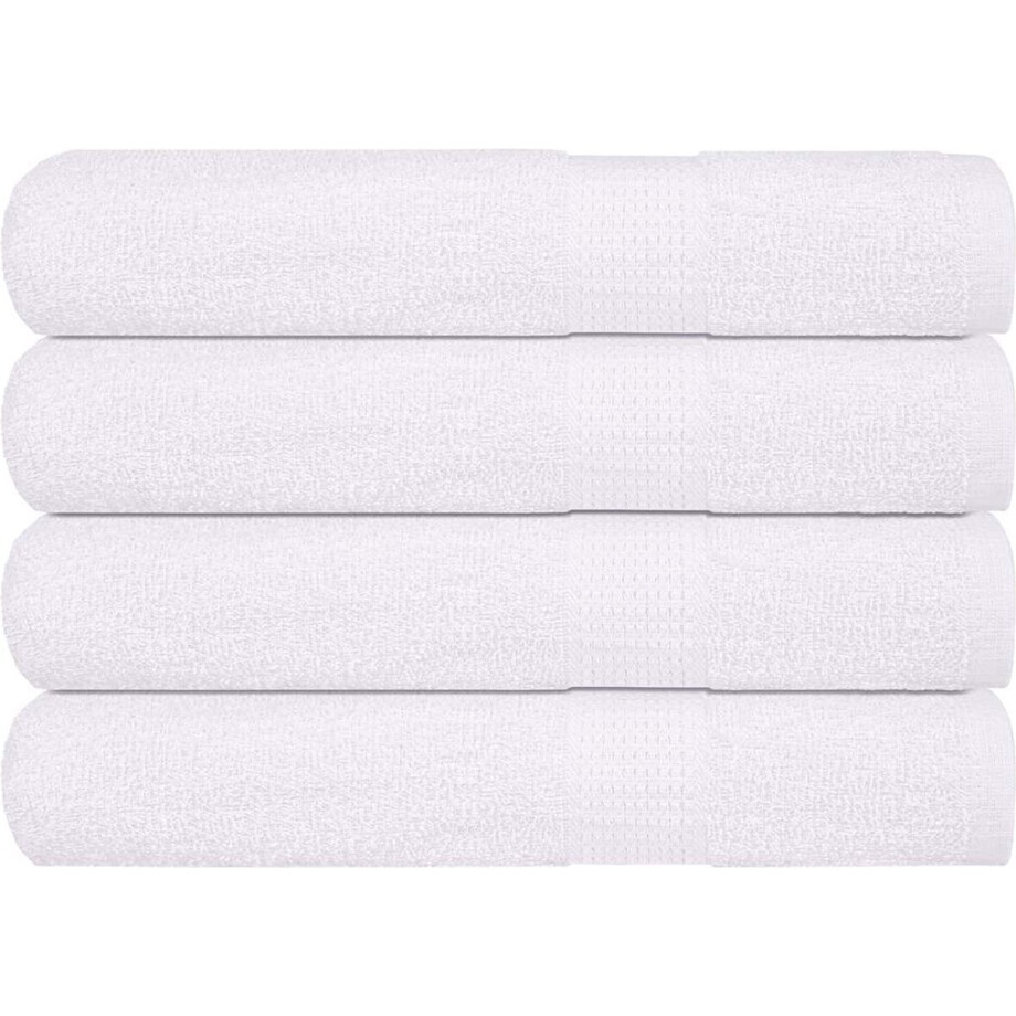 vidaXL - Handdoeken - FROGN - 4 - st - 100x200 - cm - 360 - g/m² - wit vidaXL - Handdoeken - FROGN - 4 - st - 100x200 - cm - 360 - g/m² - wit afbeelding 1