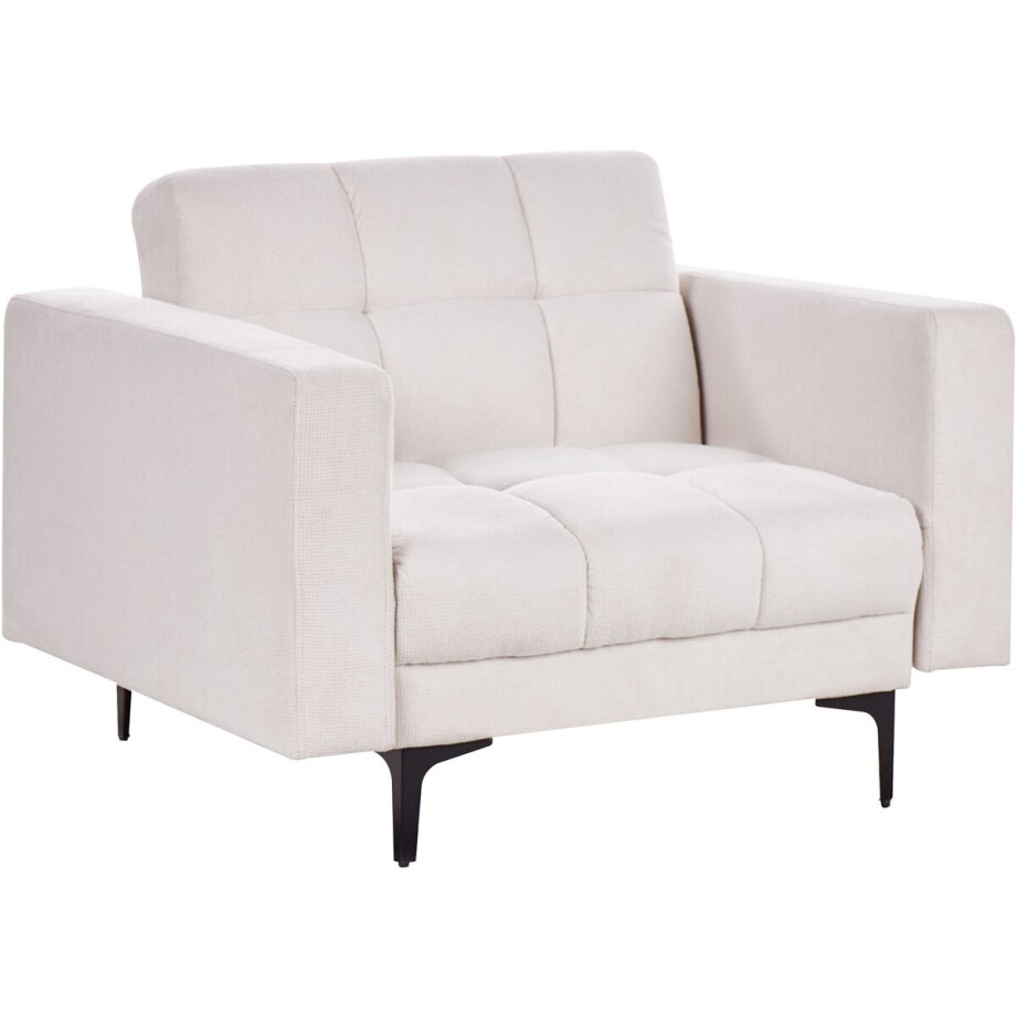 BELIANI ALNES - Fauteuil - Gebroken wit - Polyester BELIANI ALNES - Fauteuil - Gebroken wit - Polyester afbeelding 1