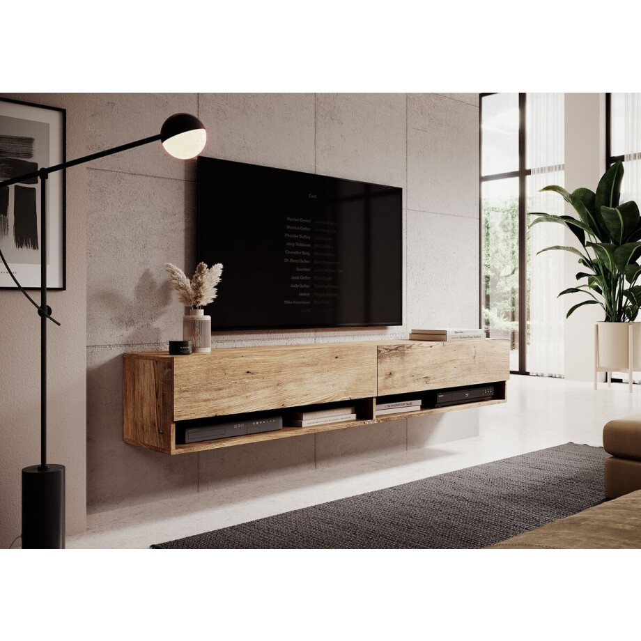 Meubella - TV-Meubel Asino - Kastanje - 180 cm afbeelding 1