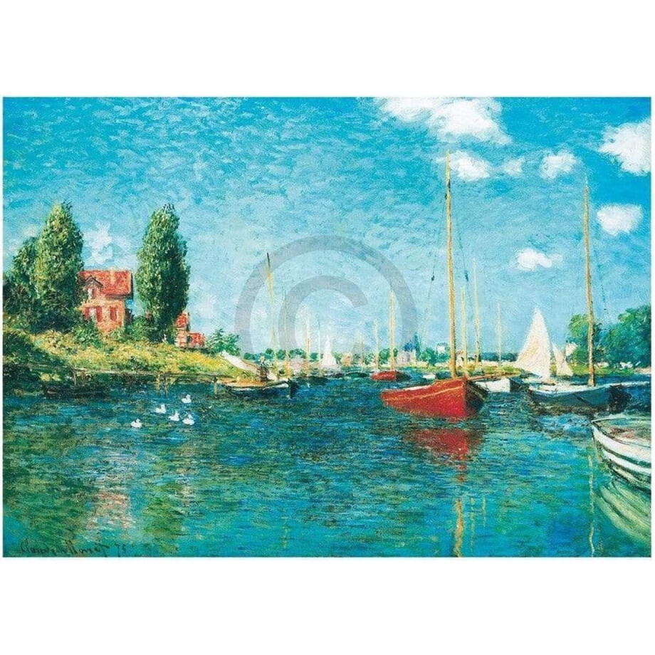 Kunstdruk Claude Monet - Red Boats 80x60cm Kunstdruk Claude Monet - Red Boats 80x60cm afbeelding 1