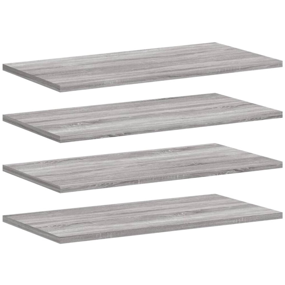 vidaXL Wandschappen 4 st 60x20x1,5 cm bewerkt hout grijs sonoma eiken - Wandschap - Wandschappen - Wandplank - Wandrek afbeelding 1