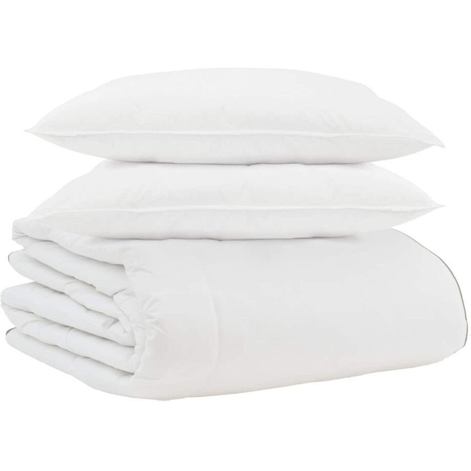 vidaXL - Winter - Duvet - met - kussen - 3 - st - Wit - Donsveer afbeelding 1