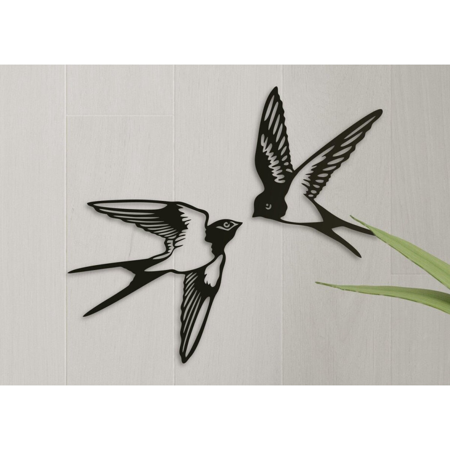 Wanddecoratie dieren | Zwaluw koppel - XL (76x80cm - 63x80cm) Wanddecoratie dieren | Zwaluw koppel - XL (76x80cm - 63x80cm) afbeelding 1