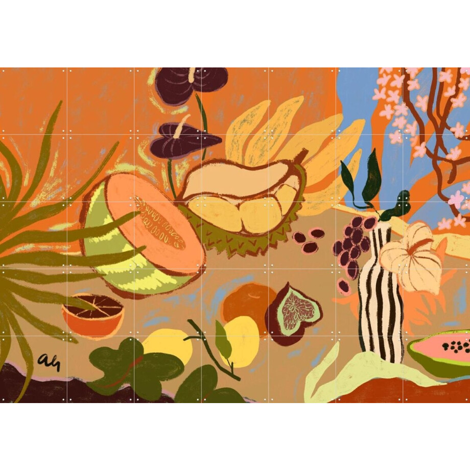 IXXI Sweetness of Summer, Arty Guava - 140 x 100 cm - Grote wanddecoratie en posters - Abstract, Kleurrijk, Speels, Digitale Kunst, Illustraties afbeelding 1