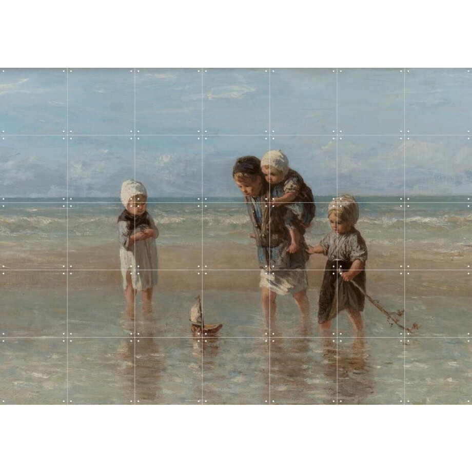 IXXI Kinderen der zee, Jozef Israëls & Rijksmuseum - 140 x 100 cm - Gratis ophangtool - Grote wanddecoratie en posters - Impressionisme, Realisme afbeelding 1