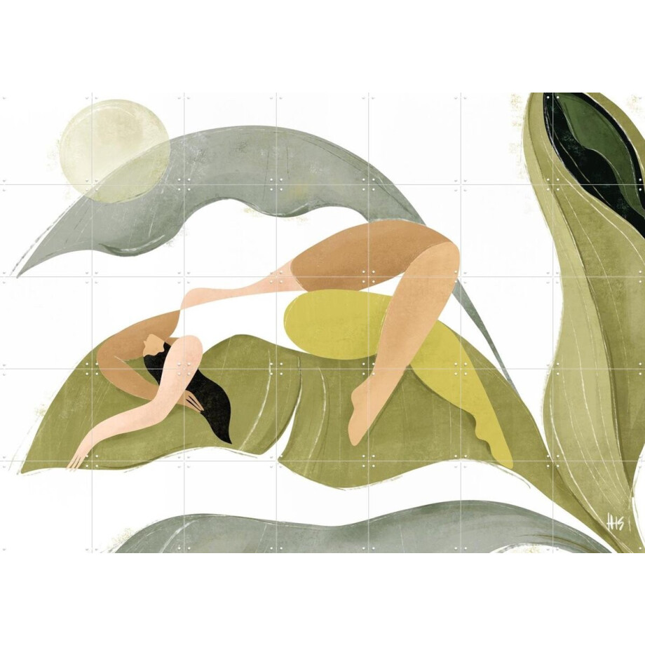 IXXI Banana Palms, Maggie Stephenson - 140 x 100 cm - Gratis ophangtool - Grote wanddecoratie en posters - Illustraties, Speels, Woonkamer afbeelding 1