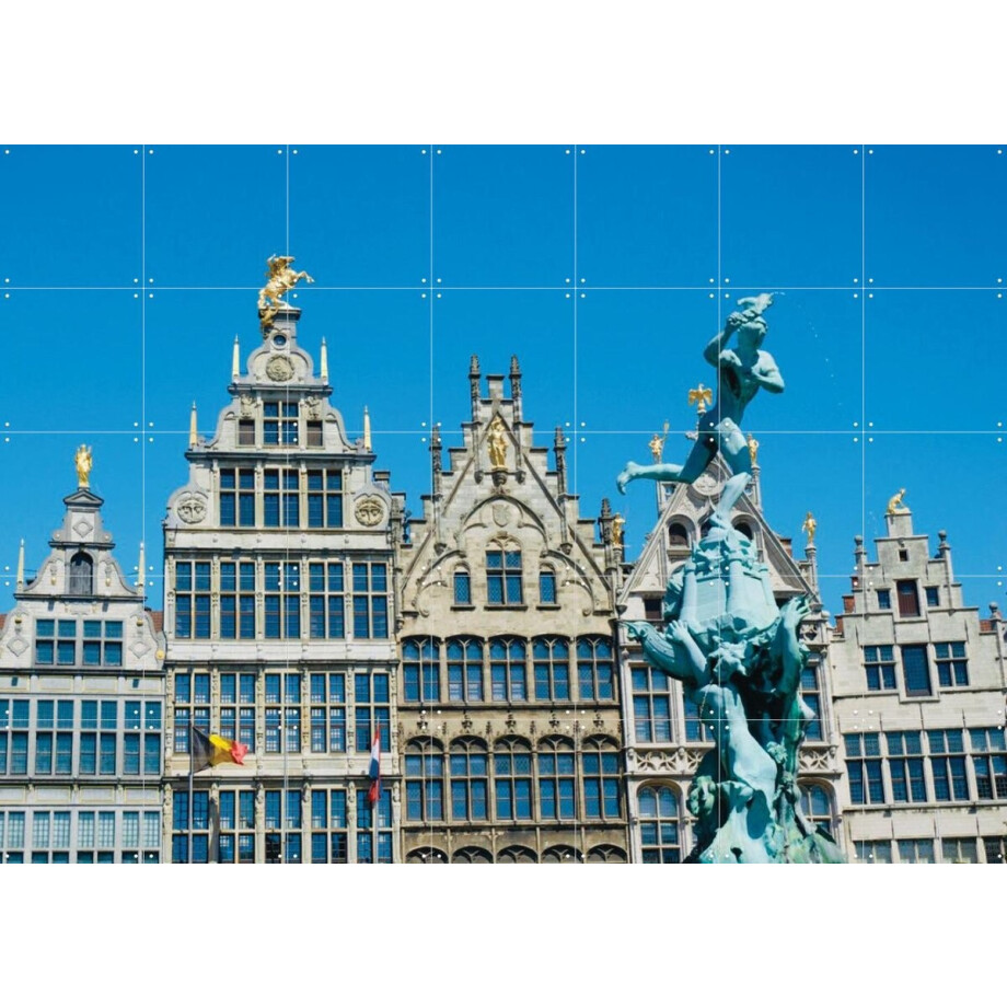 IXXI Grote Markt Antwerp, Edwin Fotografeert & Kunst in Kaart - 140 x 100 cm - Gratis ophangtool - Grote wanddecoratie en posters - Fotografie IXXI Grote Markt Antwerp, Edwin Fotografeert & Kunst in Kaart - 140 x 100 cm - Gratis ophangtool - Grote wanddecoratie en posters - Fotografie afbeelding 1