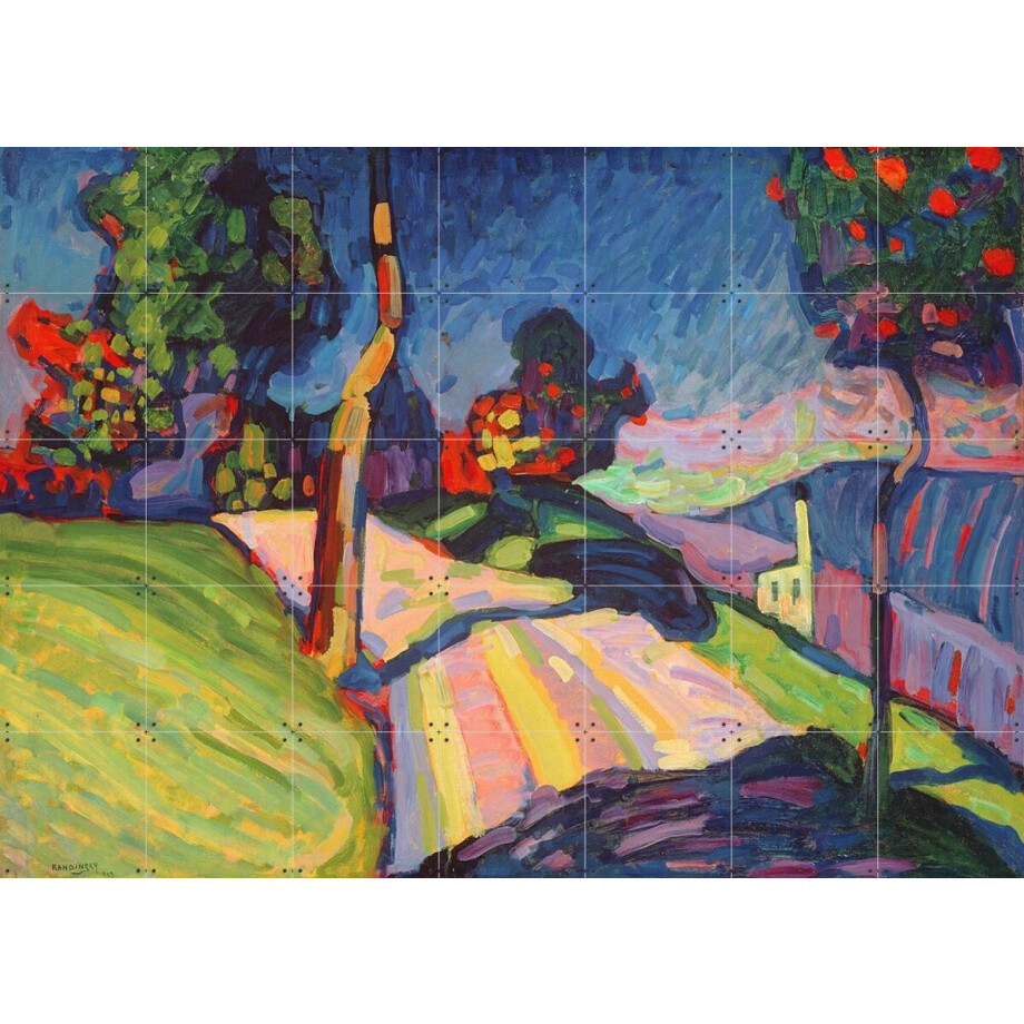 IXXI Autumn Landscape, Kandinsky & Bridgeman Images - 140 x 100 cm - Gratis ophangtool - Grote wanddecoratie en posters - Kleurrijk afbeelding 1
