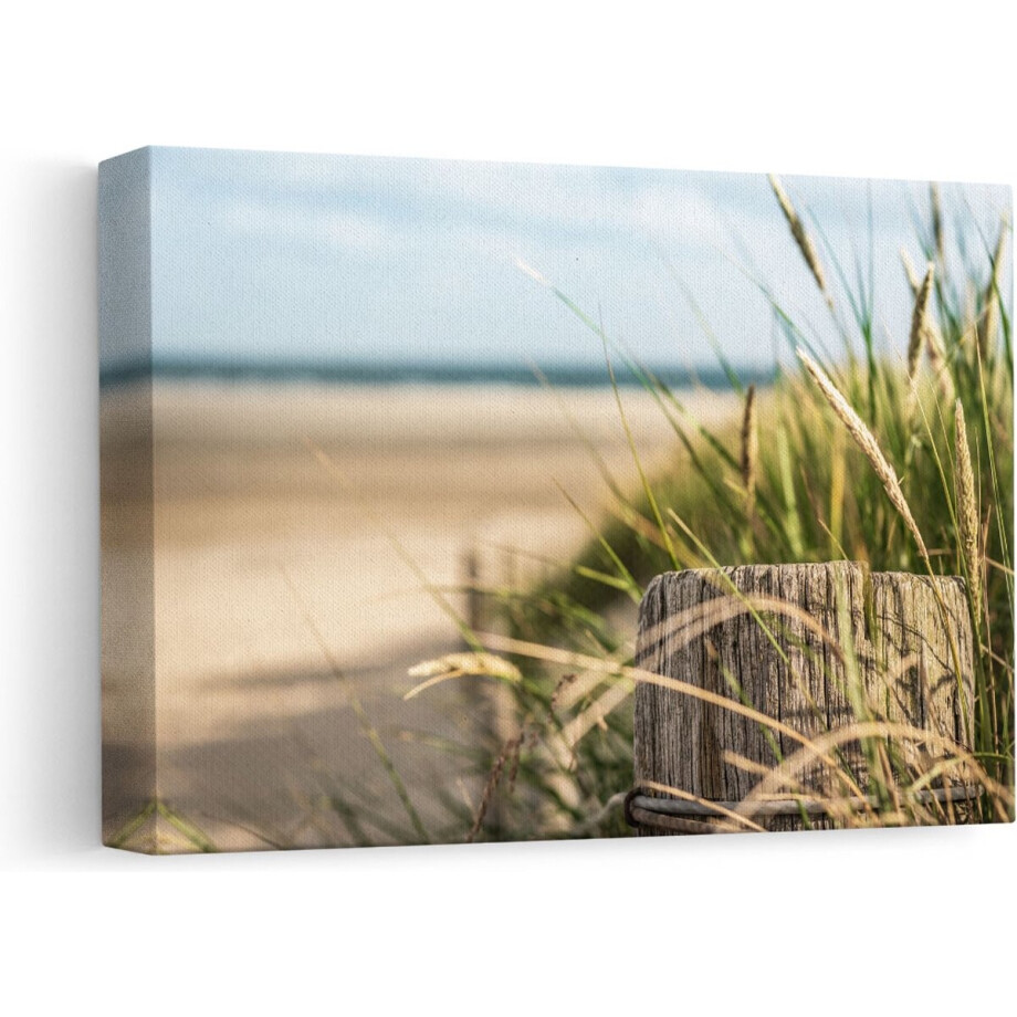 Artaza Canvas Schilderij Strand en Zee op Achtergrond - 30x20 - Klein - Foto Op Canvas - Canvas Print afbeelding 1
