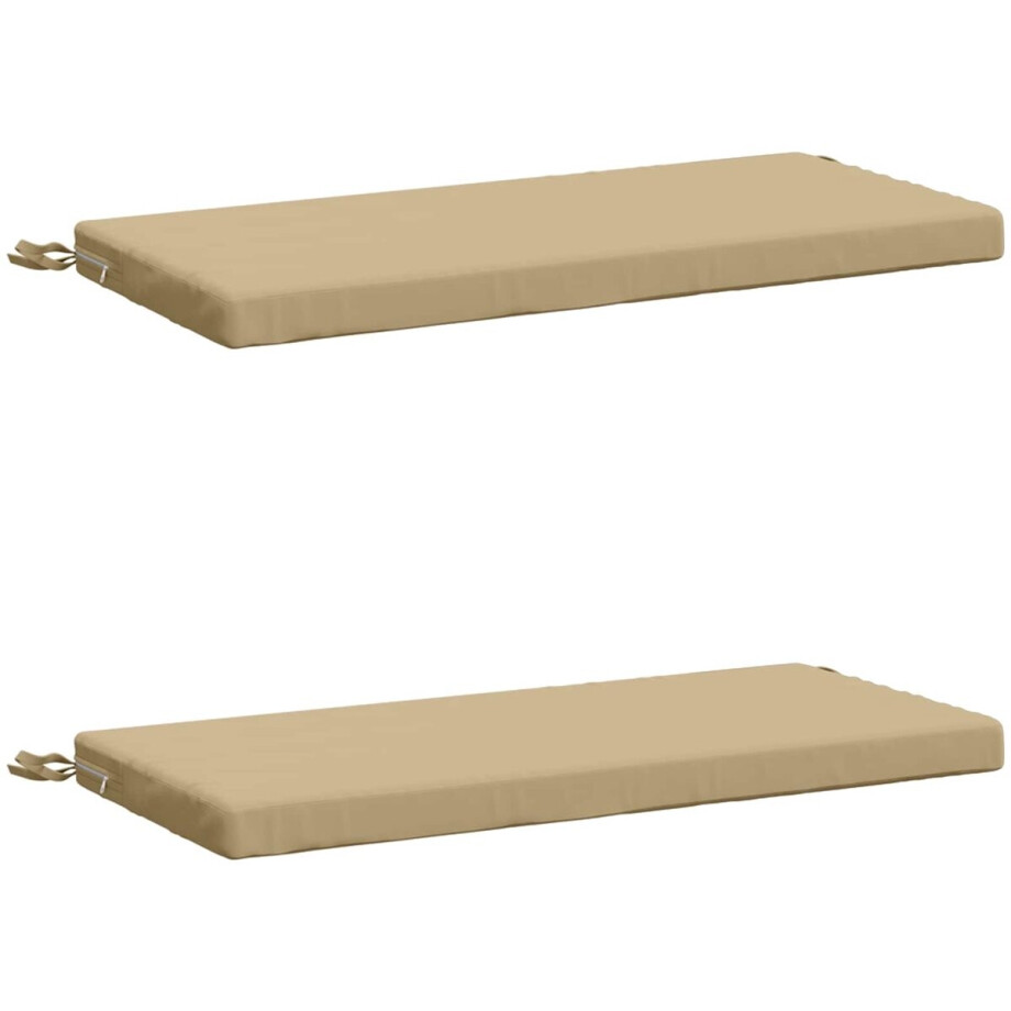 vidaXL - 2-delige - Bankkussens - SOEST - 2 - st - 100% - Polyester - Beige afbeelding 1