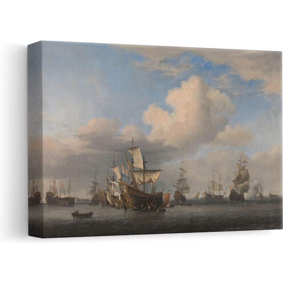 Artaza Canvas Schilderij Zeilboot - 30x20 cm - Klein - Wanddecoratie Schilderij Landschap - Muurdecoratie Oude Meesters - Kamer Accessoires Schepen afbeelding 1