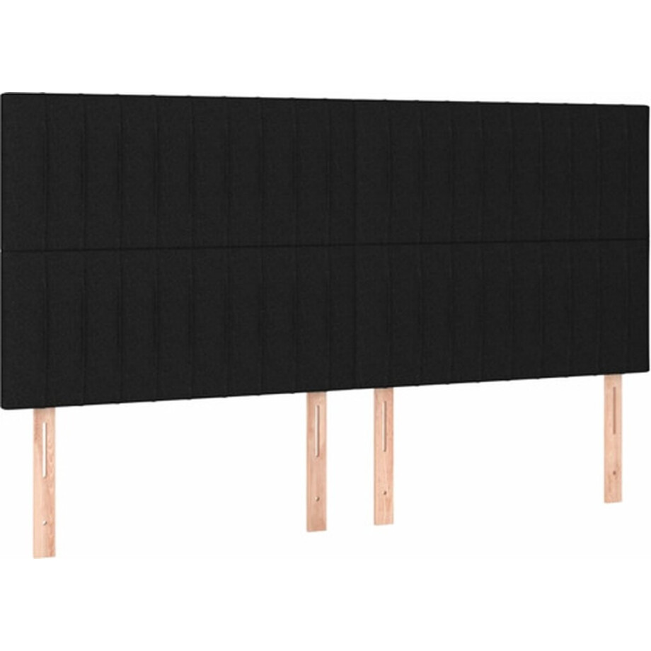 vidaXL - Hoofdbord - zwart - 180x5x118/128 - cm - stof afbeelding 1