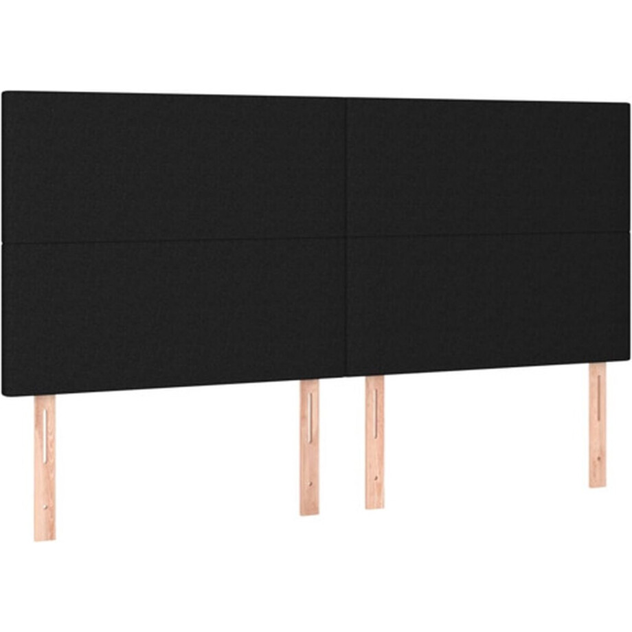 vidaXL - Hoofdbord - zwart - 200x5x118/128 - cm - stof afbeelding 1