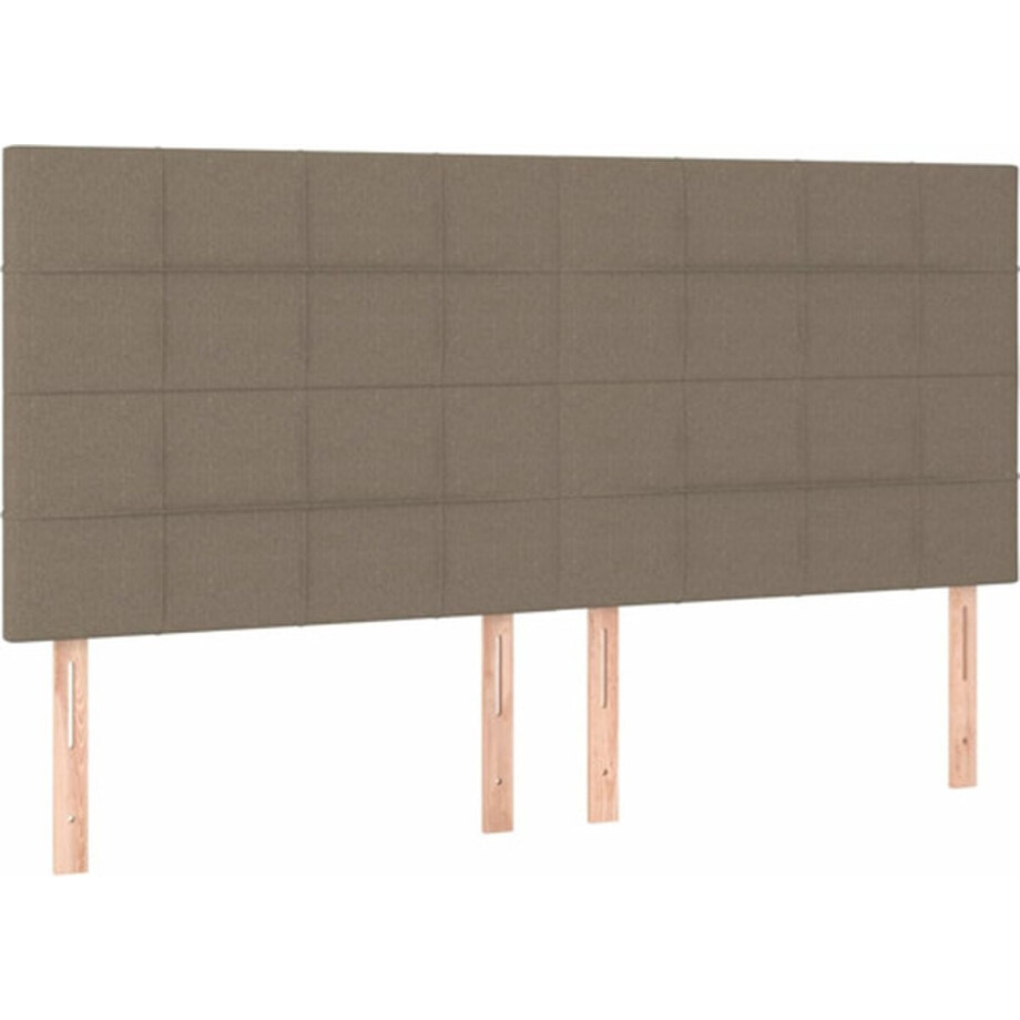 vidaXL - Hoofdbord - taupe - 180x5x118/128 - cm - Stof afbeelding 1