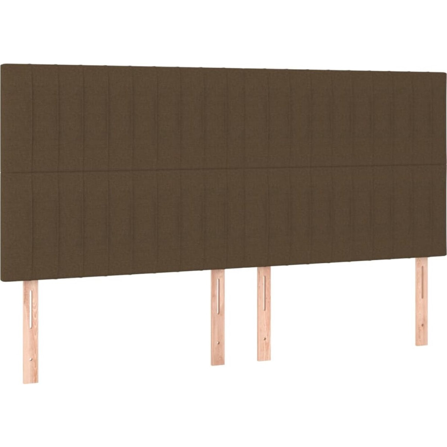 vidaXL - Hoofdborden - 4 - st - 80x5x78/88 - cm - stof - donkerbruin afbeelding 1