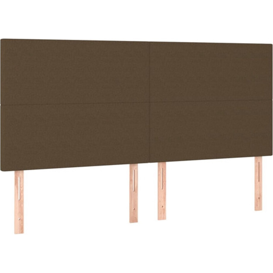 vidaXL - Hoofdbord - donkerbruin - 180x5x118/128 - cm - stof afbeelding 1