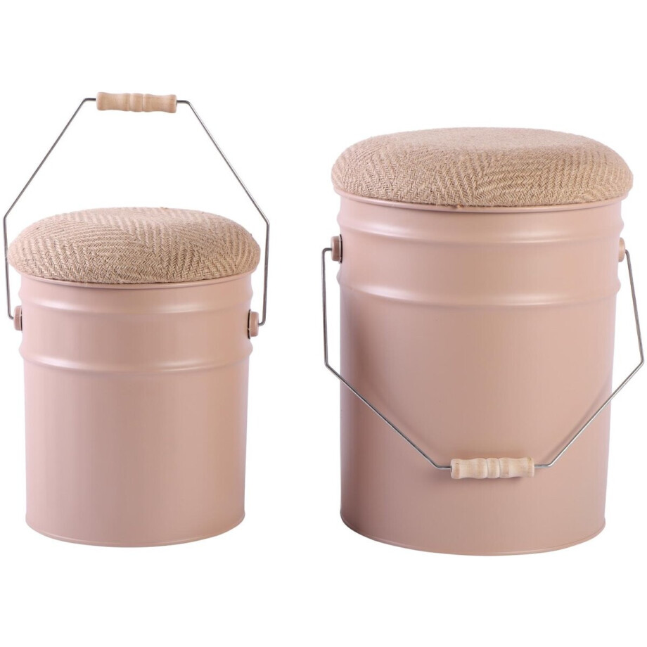 Leitmotiv Kruk Buckets - Zachtbruin - Ø31cm - Scandinavisch Leitmotiv Kruk Buckets - Zachtbruin - Ø31cm - Scandinavisch afbeelding 1