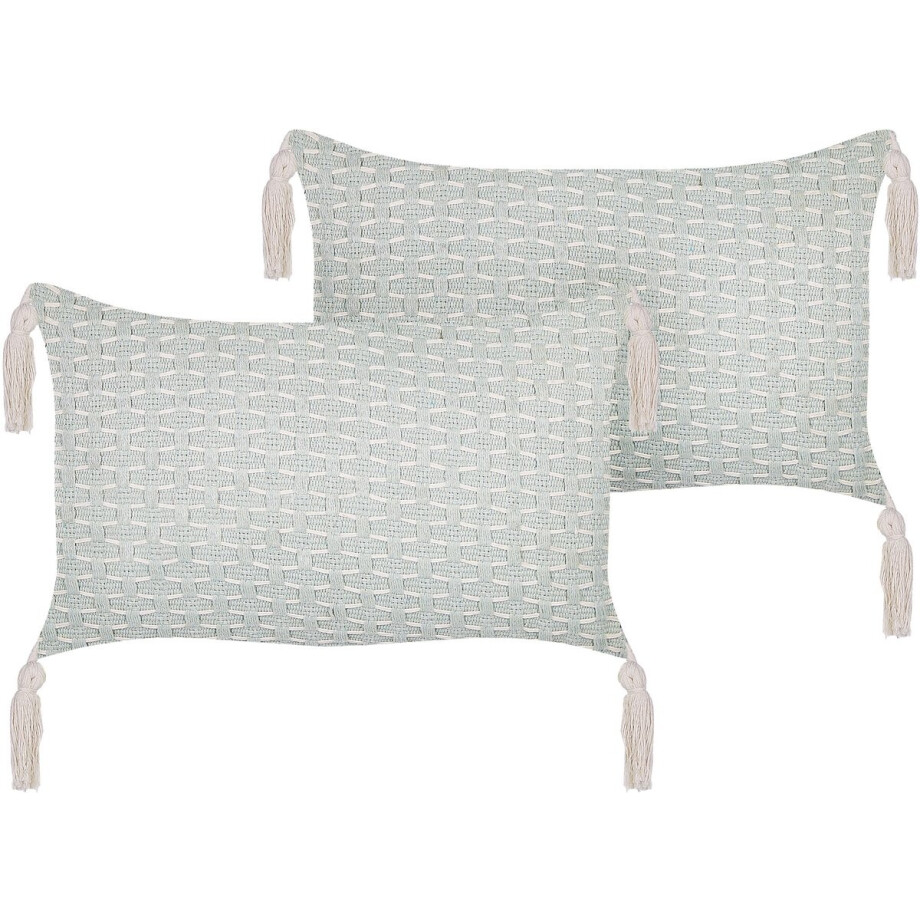 BELIANI HAKONE - Set van 2 kussens - Mintgroen - 45 x 25 cm - Polyester afbeelding 1