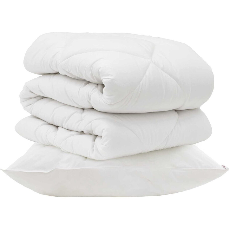 vidaXL - Dekbed - met - kussen - 2 - pcs - Wit - Microvezel vidaXL - Dekbed - met - kussen - 2 - pcs - Wit - Microvezel afbeelding 1