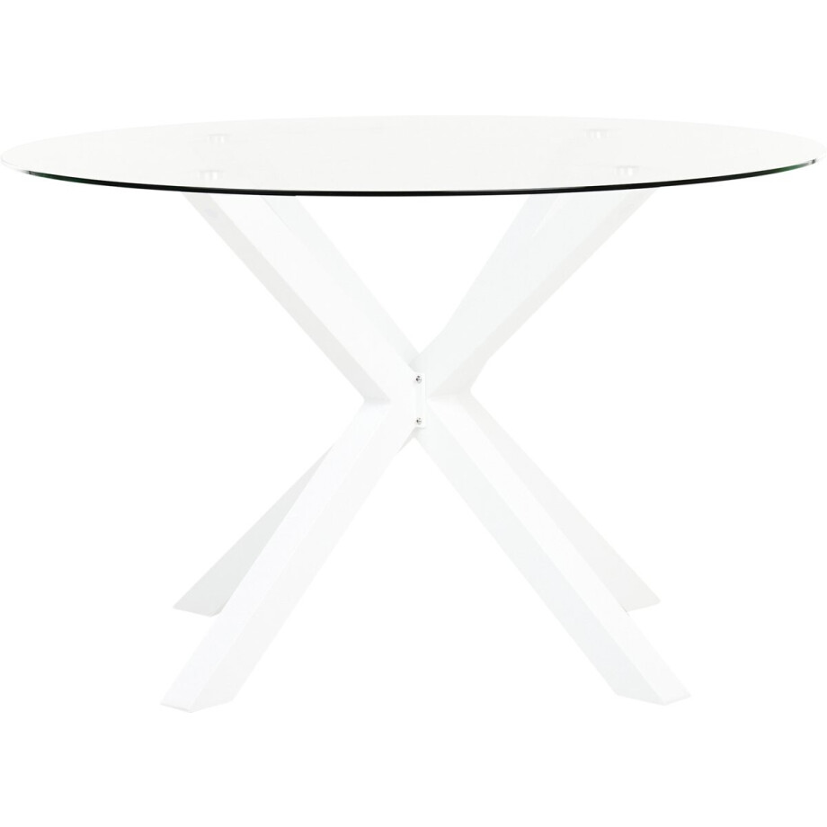 BELIANI MALETTO - Tuintafel - Wit - 120 cm - Glas/Aluminium afbeelding 1