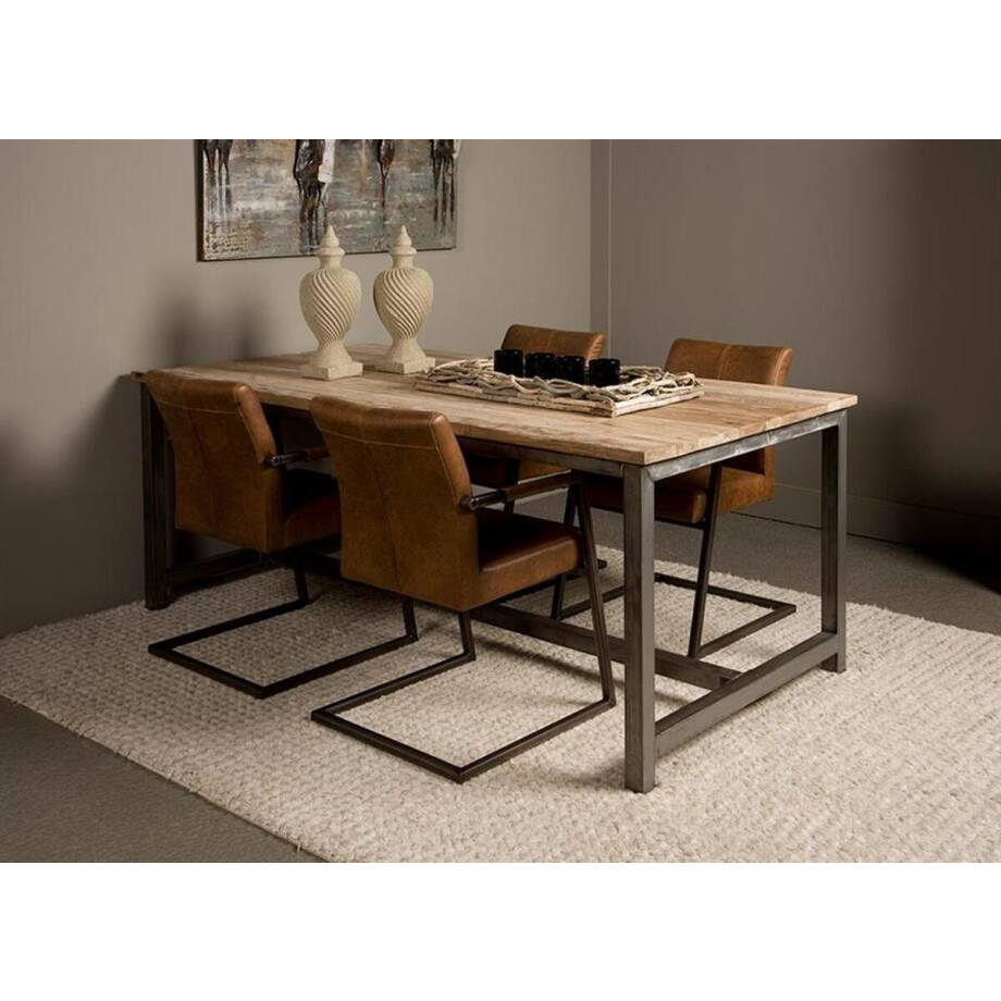 Tower Living Eettafel Venetie - Rechthoek Bruin Hout - 140x90x78cm afbeelding 1