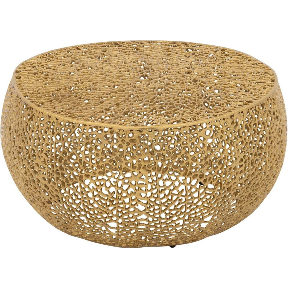 Goossens Agot Salontafel - Aluminium - 80 x 41 x 80 cm - Rond - goud afbeelding 1