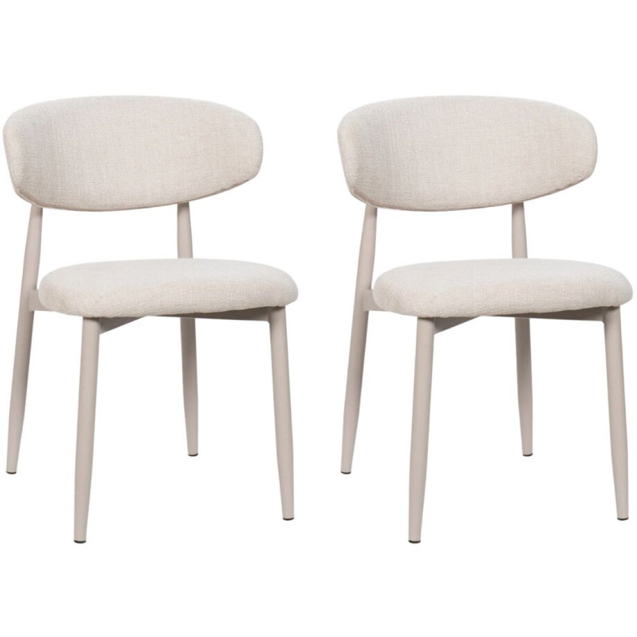 Giga Meubel Eetkamerstoel Alexia - Beige/Beige - Set van 2 afbeelding 1
