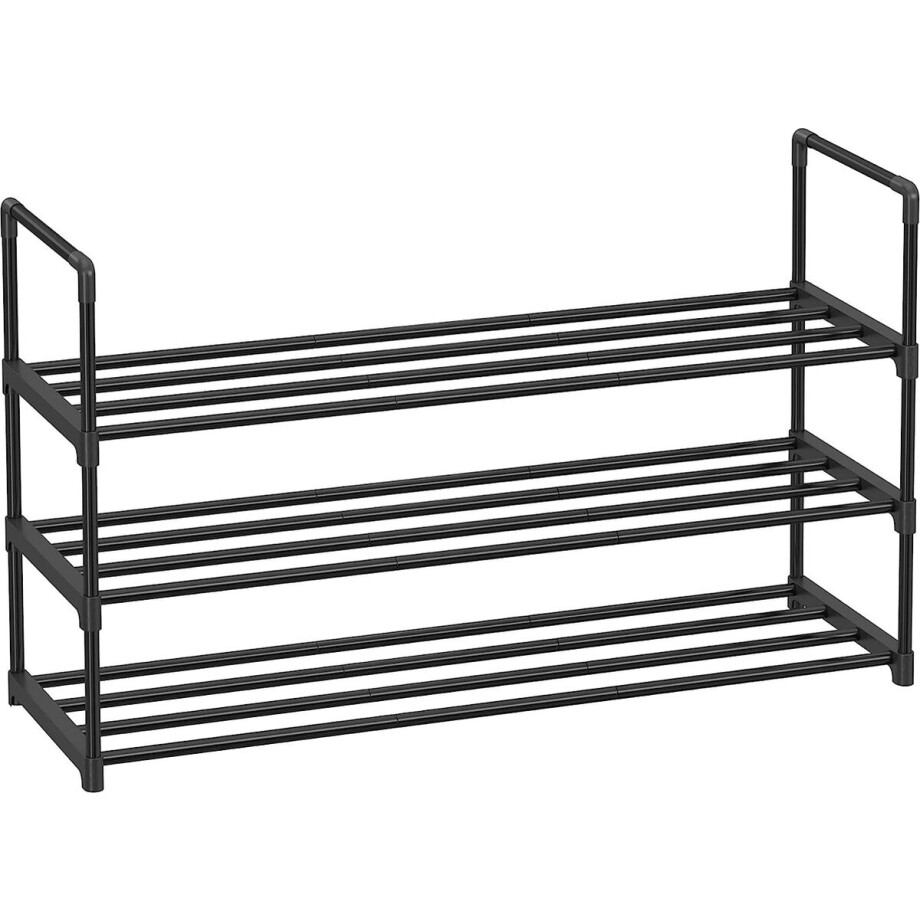 3-plank schoenenrek, metalen schoenopbergorganisator, eenvoudig te monteren, 12 tot 15 paar schoenen, stapelbare schoenenplank voor kast, ingang, zwart LSA303B02 3-plank schoenenrek, metalen schoenopbergorganisator, eenvoudig te monteren, 12 tot 15 paar schoenen, stapelbare schoenenplank voor kast, ingang, zwart LSA303B02 afbeelding 1