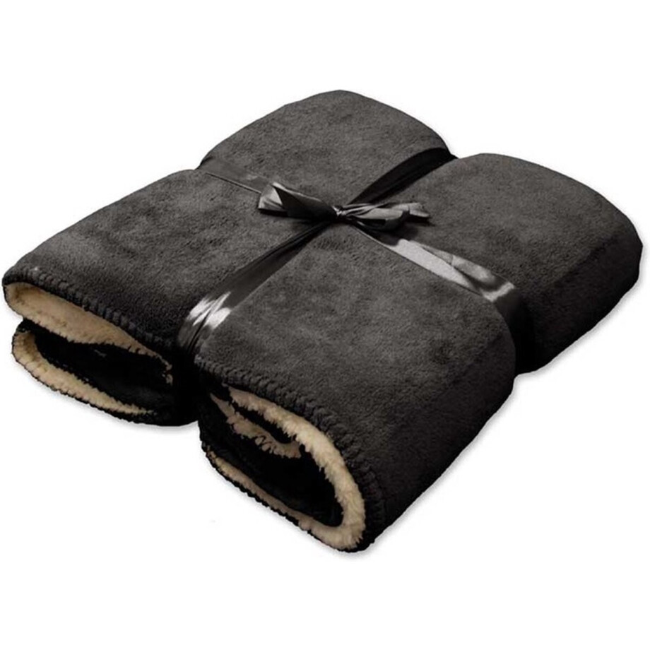 D- Unique Living | Coby plaid 130x160cm dark grey afbeelding 1