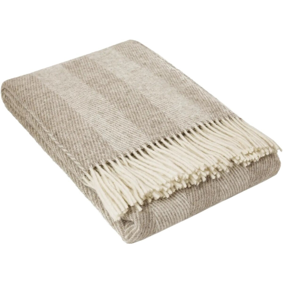 Wollen Plaid - STRIPE (Beige) - 140x200cm - Schapenvacht.SHOP® afbeelding 1