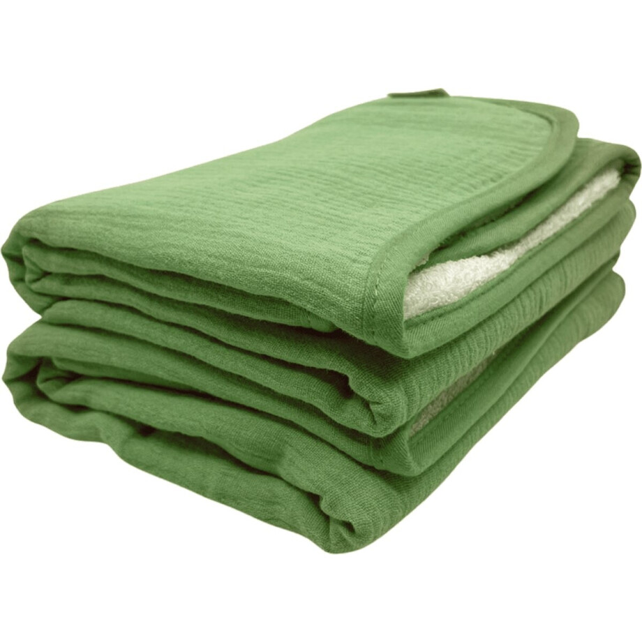 Smikkels – hydrofiele babydoeken 60×60 – set van 2 – bio katoen + badstof – groen - baby handdoek afbeelding 1