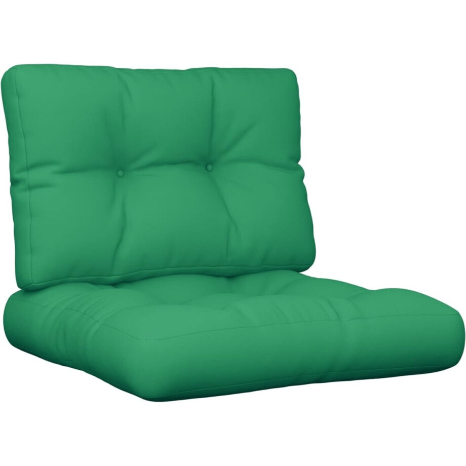 vidaXL - Palletkussens - 2 - st - stof - groen afbeelding 1