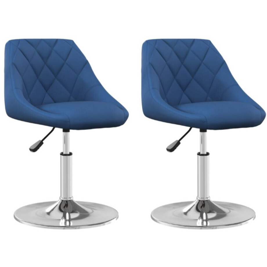Eetkamerstoelen draaibaar 2 st fluweel blauw afbeelding 1